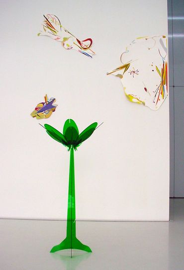 green small flower and End of the Road, ColorAid on Paper