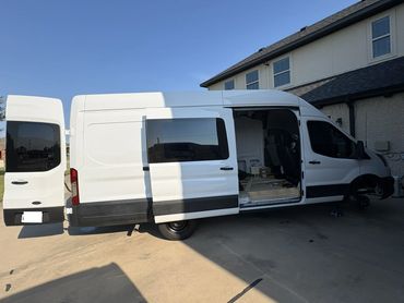 White Cargo with limo tint for energy efficiency and privacy.