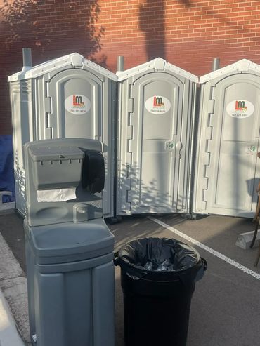 Standard porta potty and Sink units