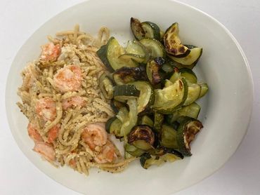 shrimp pasta and zucchini at expanding imaginations child care and daycare