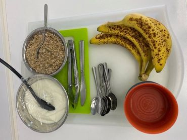 yogurt granola and banana at expanding imaginations child care and daycare