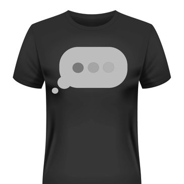 Picture of a black shirt with white design