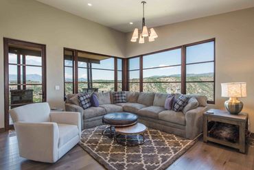modern living room with big windows