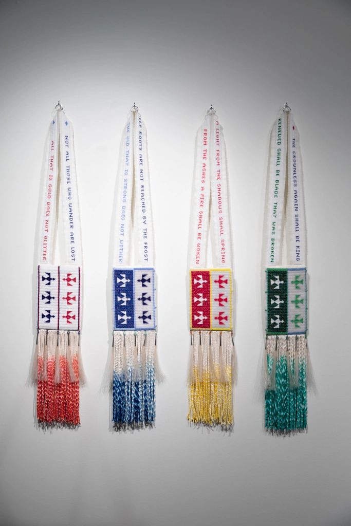 bandolier bags, thunderbird, beadwork, tolkien, sharonrose kootenay, sharon cherweniuk, metis artist