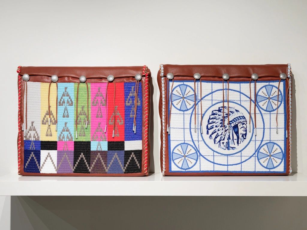 beadwork, tipi bag, color bars, test pattern, sharon rose kootenay, sharon cherweniuk, metis artist