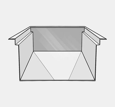 illustration of the original workstation sink design showing a 1/2" step design