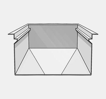Illustration of the NexGen workstation sink that recovers lost width at the bottom of the bowl.