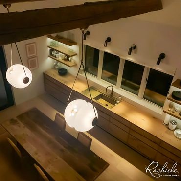 custom 27 inch Burnished brass drop in workstation sink with integral drainboard by Rachiele