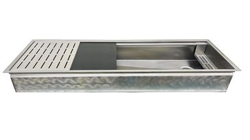 60 inch custom stainless workstation sink made of 316L marine grade stainless steel