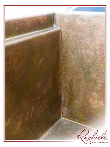 Example of a Rachiele copper sink vertical weld