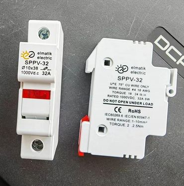 The Elmatik PV Fuse Holder is a critical safety component used in solar DC Distribution Boxes (DCDB)