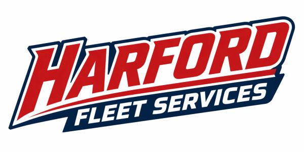 Logo of Harford Fleet Services in bold red and blue text.