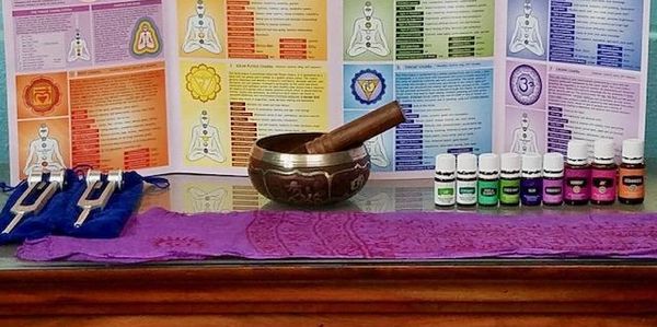 Integrative Reiki tools include essential oils, vibrational healing with tuning forks, essential oil