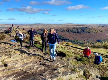 Derbyshire Train Ramble from Hope Station walking to Win Hill and Bamford Edge and returning from Ba