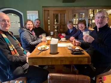 Lovely 8 mile walk through the Cheshire countryside. 21 of us out. Enjoyable lunch at the Golden Phe