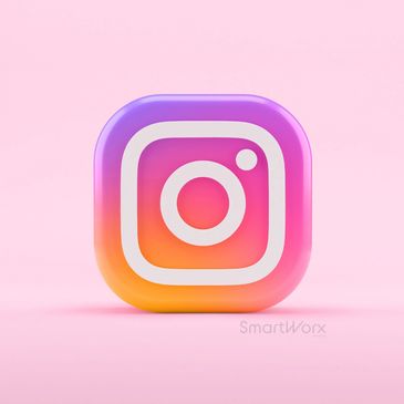 Instagram icon on pink background 