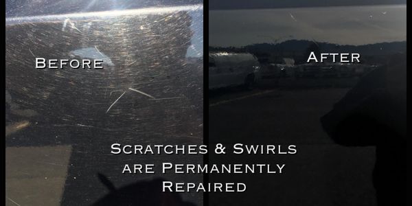 Black painted vehicle before and after photo of Icon Rocklear application by Tint Pros Cleveland