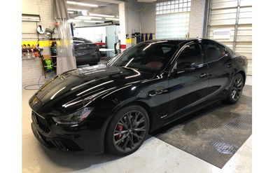 Black Maserati with 3m window tint