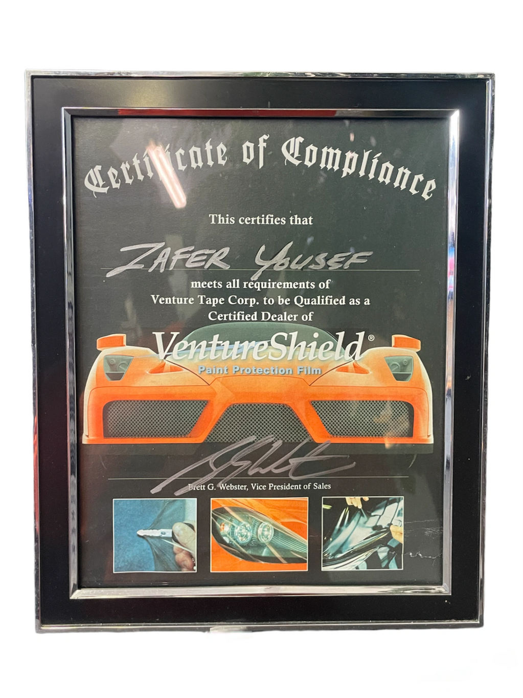 2008 Certificate for Clear bra Training in Boston Massachusetts