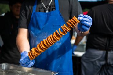 potato swirls at crave night market in Moopark, CA