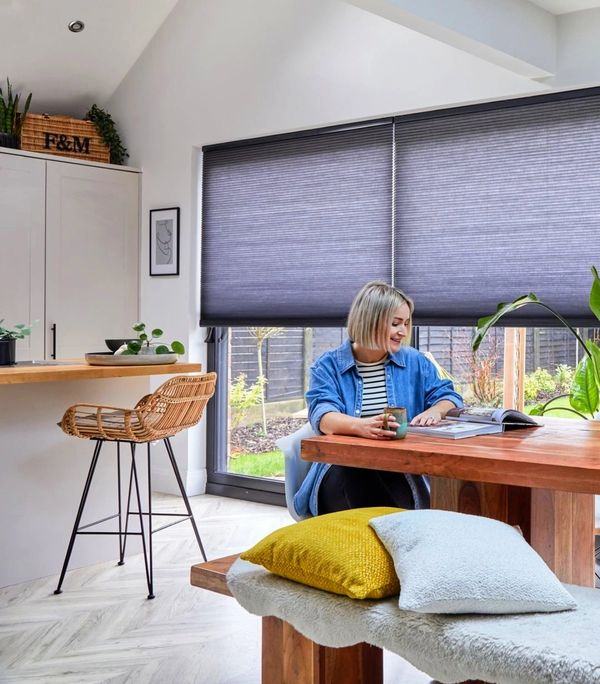 duette motorised blinds fitted on slider doors in cheshire