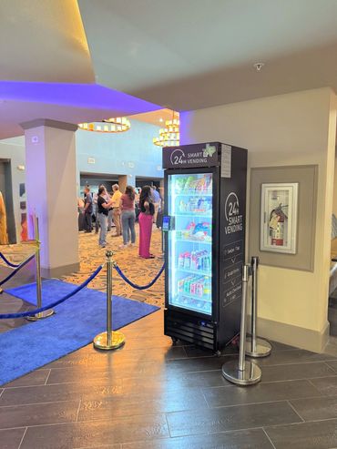 Quick S-Mart smart vending machine in a building lobby