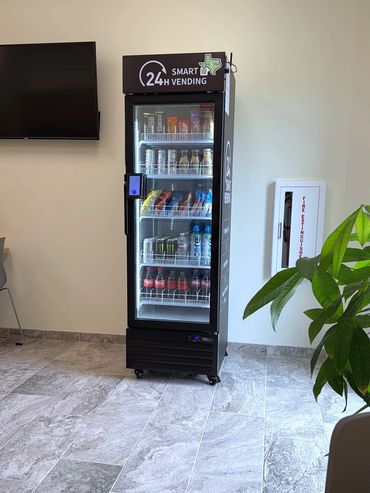 Smart vending machine in a Houston-area lobby