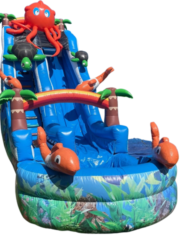 HAVE FUN AT YOUR NEXT EVENT WITH THIS 23 FT OCEAN THEMED FAST, FUN WATERSLIDE. 