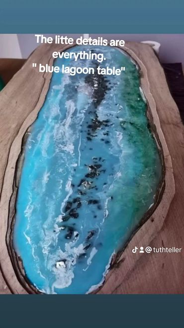 Blue Lagoon resin coffee table
