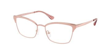 Rose gold cat-eye eyeglasses by Michael Kors.