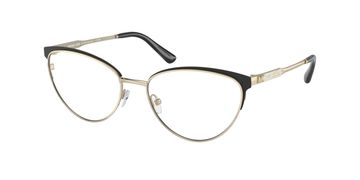 Stylish black and gold Michael Kors eyeglasses with crystal embellishment.