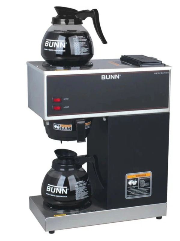 BUNN coffee maker with two carafes.
