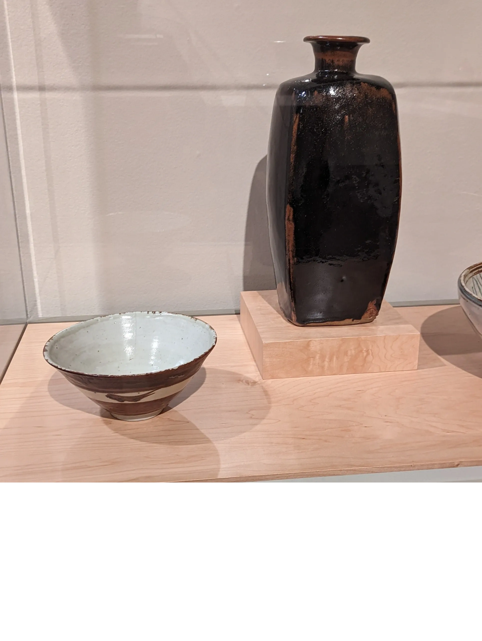 Museum worthy pottery and ceramic pieces: bowl and vase. Functional art.