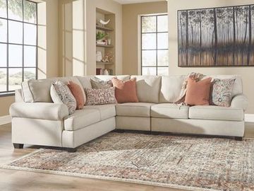 Living Room Modular Sectional with Throw Pillows. Orientation and configuration customizable. 