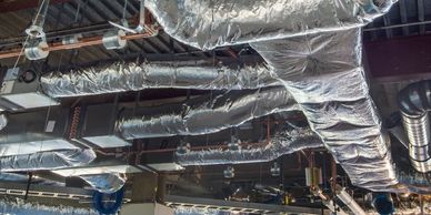 A duct being repaired