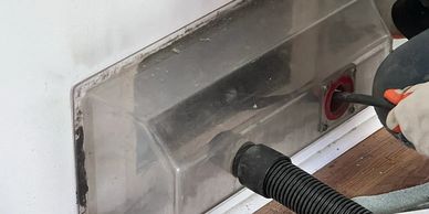 HVAC duct being cleaned