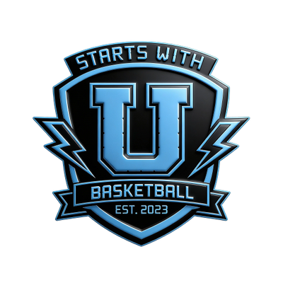 Basketball logo with bold 'U' and lightning bolts.