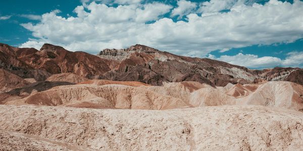 pastel colored mountains in the Death Valley california