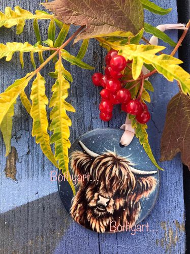 Highland Cow Ceramic Decoration