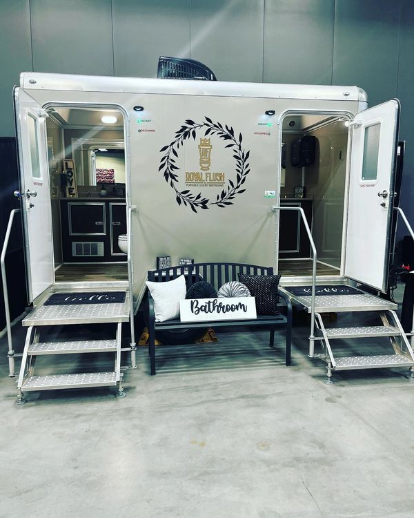 view of Sweet Bea the two stall luxury restroom trailer
