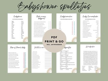 babyshowerspelletjes voor een babyshower. idee voor babyshower.