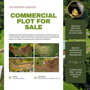 Commercial plots for sale with spacious, accessible locations and promotional prices.
