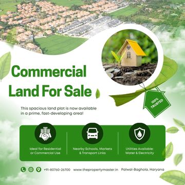 Commercial land for sale in a prime, fast-developing area with utilities and nearby amenities.