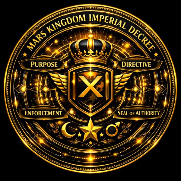 金光闪闪的火星帝国诏令徽章。