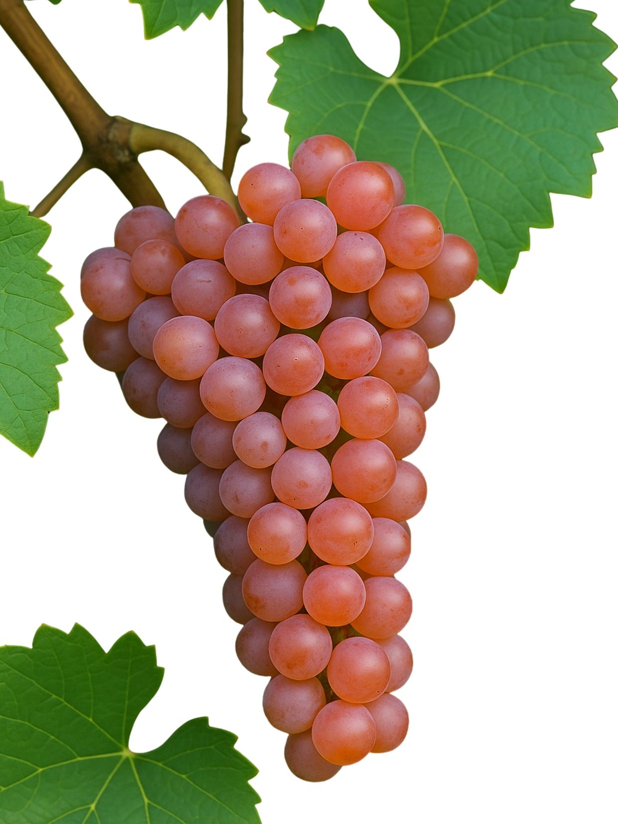 Cacho ilustrativo de Chardonnay Rosé, pele rosada, polpa clara e uma nova página na história de C