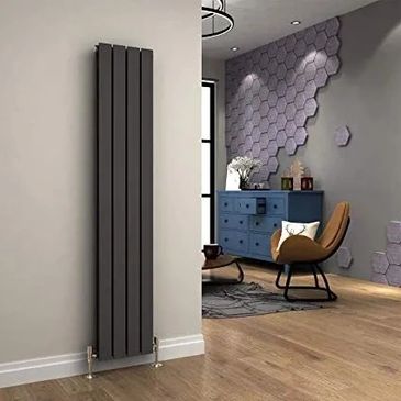 Picture of a vertical radiator in anthracite in lounge