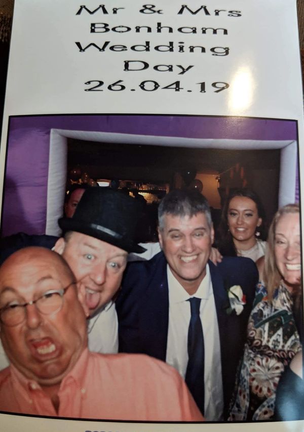 Group photo at Mr & Mrs Bonham's wedding on 26.04.19.