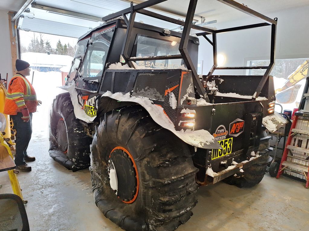 Sometime you need to let the air out to get in! Aired down the tires on an Argo Sasquatch to fit in