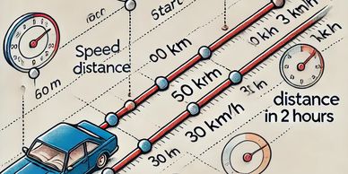 An image of a Speed-Distance-Time relationship to illustrate a PSLE Math Heuristics lesson.