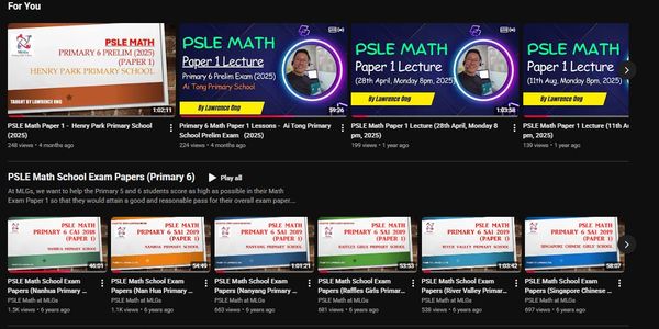 PSLE Math Paper 1 video lessons and primary math lesson video resources from Math Learning Groups on